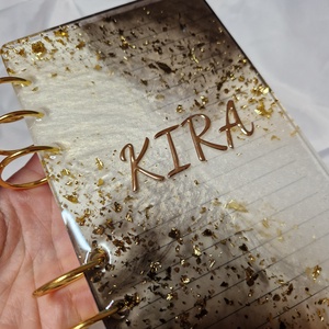 A6 epoxy notesz arany és füst színű  - otthon & életmód - papír, írószer - könyv- és füzetborító - Meska.hu