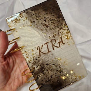 A6 epoxy notesz arany és füst színű , Otthon & Életmód, Papír, írószer, Könyv- és füzetborító, Mindenmás, MESKA