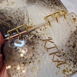 A6 epoxy notesz arany és füst színű  - otthon & életmód - papír, írószer - könyv- és füzetborító - Meska.hu