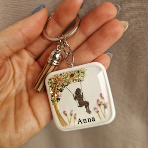 Hajtincses emlékőrző hintás kulcstartó - ékszer - ékszerszett - Meska.hu