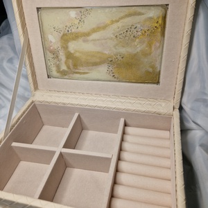 Ékszertartó doboz arany beige - ékszer - ékszertartó - ékszerdoboz - Meska.hu