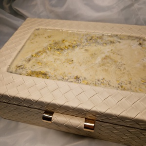 Ékszertartó doboz arany beige - ékszer - ékszertartó - ékszerdoboz - Meska.hu