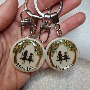 Dupla hajtincses emlékőrző hintás kulcstartó - ékszer - ékszerszett - Meska.hu