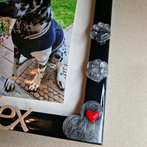 Fekete emlékőrző képkeret szőrtinccsel - baba - mama - babaemlékek - baba emlékőrző - Meska.hu