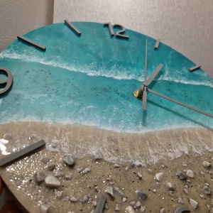 Epoxy tengerpart hatású falióra 30cm - otthon & életmód - dekoráció - fali és függő dekoráció - falióra & óra - Meska.hu