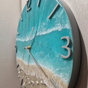Epoxy tengerpart hatású falióra 30cm - otthon & életmód - dekoráció - fali és függő dekoráció - falióra & óra - Meska.hu