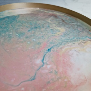 Tálca 30cm rózsaszín bronz kék - otthon & életmód - konyhafelszerelés, tálalás - tálalás - tálca - Meska.hu