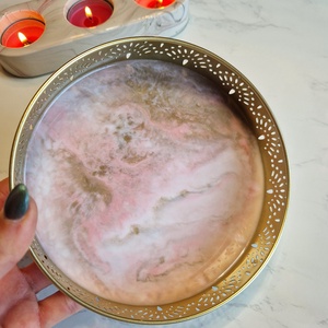 Puder márványos tálca  - ékszer - ékszertartó - ékszerdoboz - Meska.hu