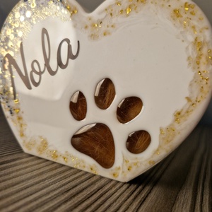 Emlékőrző szív tappancsos polcdísz szőrtinccsel - otthon & életmód - dekoráció - asztal és polc dekoráció - asztaldísz - Meska.hu