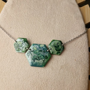 Zöld ezüst hexa nyaklánc  - ékszer - nyaklánc - medál - Meska.hu