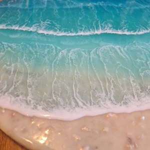 Epoxy tengerpart hatású falióra 30cm - otthon & életmód - dekoráció - fali és függő dekoráció - falióra & óra - Meska.hu