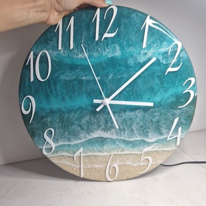 Epoxy tengerpart hatású falióra 34cm - otthon & életmód - dekoráció - fali és függő dekoráció - falióra & óra - Meska.hu