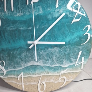 Epoxy tengerpart hatású falióra 34cm - otthon & életmód - dekoráció - fali és függő dekoráció - falióra & óra - Meska.hu