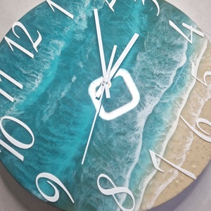 Epoxy tengerpart hatású falióra 34cm - otthon & életmód - dekoráció - fali és függő dekoráció - falióra & óra - Meska.hu