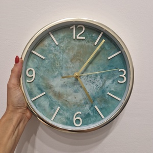 Epoxy óra arany kerettel 24cm - Meska.hu