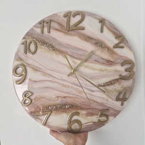 Nagy 40cm átmérőjű epoxy óra ásványokkal - otthon & életmód - dekoráció - fali és függő dekoráció - falióra & óra - Meska.hu