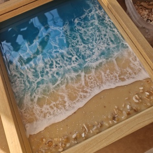 Epoxy tengerpart falikép, emlékőrző  - Meska.hu