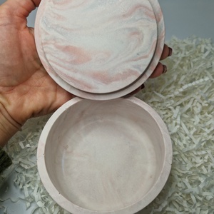Puder-rose gold ékszerdoboz, ékszertartó ajándék fülbevalóval - ékszer - ékszertartó - ékszerdoboz - Meska.hu