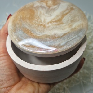 Puder-rose gold ékszerdoboz, ékszertartó ajándék fülbevalóval - Meska.hu