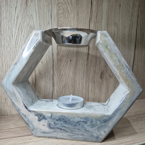 Márvány mintás jesmonite epoxy párologtató  - otthon & életmód - gyertya, illat, aroma - párologtató - Meska.hu