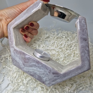 Márvány mintás jesmonite epoxy párologtató  - Meska.hu