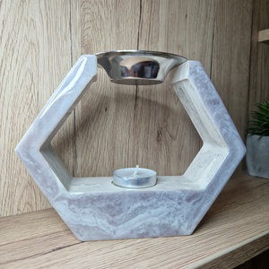 Márvány mintás jesmonite epoxy párologtató  - otthon & életmód - gyertya, illat, aroma - párologtató - Meska.hu
