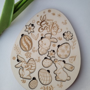 Lézervágott festhető, díszíthető húsvéti kirakó - játék & sport - puzzle - hagyományos puzzle - Meska.hu