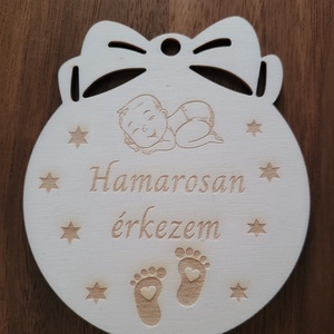 Hamarosan érkezem karácsonyfadísz, Karácsony, Karácsonyi lakásdekoráció, Karácsonyfadíszek, , MESKA