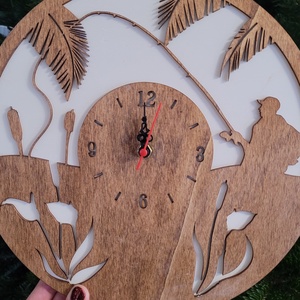 Horgászos óra, Otthon & Életmód, Dekoráció, Fali és függő dekoráció, Falióra & óra, , MESKA