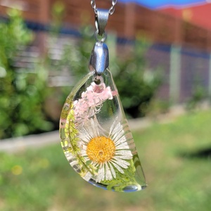 Nyaklánc valódi virágokkal, Ékszer, Nyaklánc, Medálos nyaklánc, , MESKA