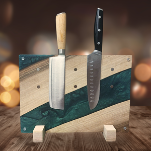 Diófa Késtartó/Vágódeszka � metál zöld - otthon & életmód - konyhafelszerelés, tálalás - sütés, főzés - vágódeszka - Meska.hu