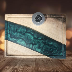 Diófa Késtartó/Vágódeszka � metál zöld - otthon & életmód - konyhafelszerelés, tálalás - sütés, főzés - vágódeszka - Meska.hu