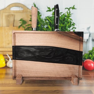 3 az 1-ben prémium vágódeszka, késtartó és tálaló egyben méregzöld, Otthon & Életmód, Konyhafelszerelés, tálalás, Sütés, főzés, Vágódeszka, Famegmunkálás, MESKA