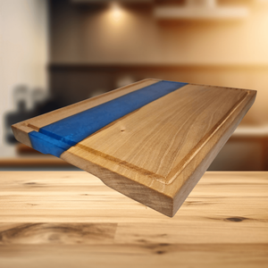 3 az 1-ben prémium vágódeszka, késtartó és tálaló egyben kék - otthon & életmód - konyhafelszerelés, tálalás - sütés, főzés - vágódeszka - Meska.hu