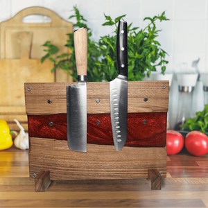 3 az 1-ben prémium vágódeszka, késtartó és tálaló egyben piros - otthon & életmód - konyhafelszerelés, tálalás - sütés, főzés - vágódeszka - Meska.hu