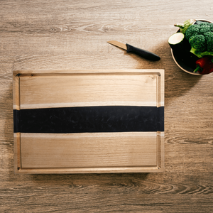 Prémium akácfa Vágódeszka/kínáló tálca - fekete, Otthon & Életmód, Konyhafelszerelés, tálalás, Sütés, főzés, Vágódeszka, Famegmunkálás, MESKA