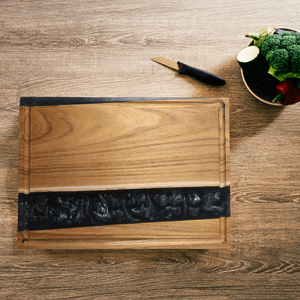 Prémium akácfa Vágódeszka/kínáló tálca - szürke (Titanium), Otthon & Életmód, Konyhafelszerelés, tálalás, Sütés, főzés, Vágódeszka, Famegmunkálás, MESKA