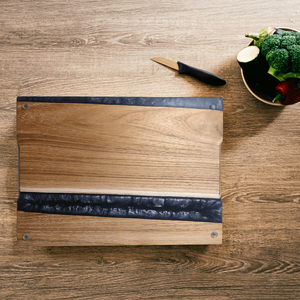 Prémium akácfa Vágódeszka/kínáló tálca - szürke (Titanium) - otthon & életmód - konyhafelszerelés, tálalás - sütés, főzés - vágódeszka - Meska.hu