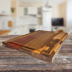 Prémium diófa Vágódeszka/kínáló tálca - piros - otthon & életmód - konyhafelszerelés, tálalás - sütés, főzés - vágódeszka - Meska.hu