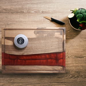 Prémium diófa Vágódeszka/kínáló tálca - piros - otthon & életmód - konyhafelszerelés, tálalás - sütés, főzés - vágódeszka - Meska.hu