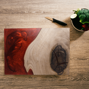 Prémium diófa Vágódeszka/kínáló tálca - piros, Otthon & Életmód, Konyhafelszerelés, tálalás, Sütés, főzés, Vágódeszka, Famegmunkálás, MESKA