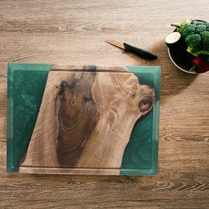 Prémium diófa Vágódeszka/kínáló tálca - zöld, Otthon & Életmód, Konyhafelszerelés, tálalás, Sütés, főzés, Vágódeszka, Famegmunkálás, MESKA
