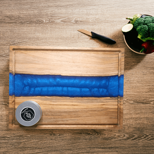 Prémium diófa Vágódeszka/kínáló tálca - kék, Otthon & Életmód, Konyhafelszerelés, tálalás, Sütés, főzés, Vágódeszka, Famegmunkálás, MESKA