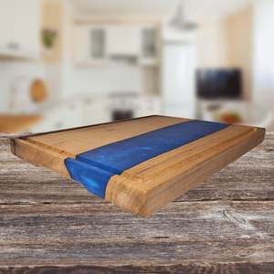 Prémium diófa Vágódeszka/kínáló tálca - kék - otthon & életmód - konyhafelszerelés, tálalás - sütés, főzés - vágódeszka - Meska.hu