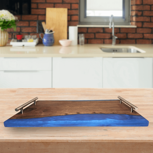 Prémium diófa  tálaló - kék, Otthon & Életmód, Konyhafelszerelés, tálalás, Sütés, főzés, Vágódeszka, Famegmunkálás, MESKA