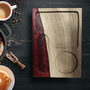 Diófa reggelizőtálca - piros - otthon & életmód - konyhafelszerelés, tálalás - tálalás - tálca - Meska.hu