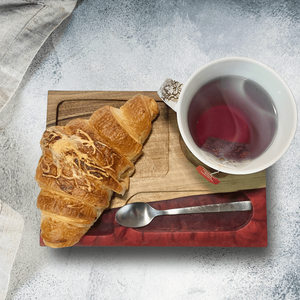 Diófa reggelizőtálca - piros, Otthon & Életmód, Konyhafelszerelés, tálalás, Tálalás, Tálca, Famegmunkálás, MESKA