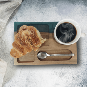 Diófa reggelizőtálca - zöld, Otthon & Életmód, Konyhafelszerelés, tálalás, Tálalás, Tálca, Famegmunkálás, MESKA