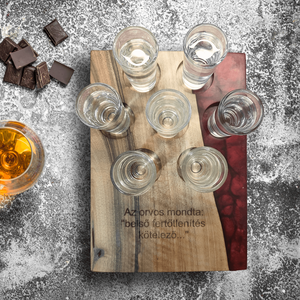 Diófa reggelizőtálca - piros, Otthon & Életmód, Konyhafelszerelés, tálalás, Tálalás, Tálca, Famegmunkálás, MESKA