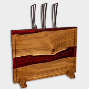 Akácfa vágódeszka - Piros - otthon & életmód - konyhafelszerelés, tálalás - sütés, főzés - vágódeszka - Meska.hu